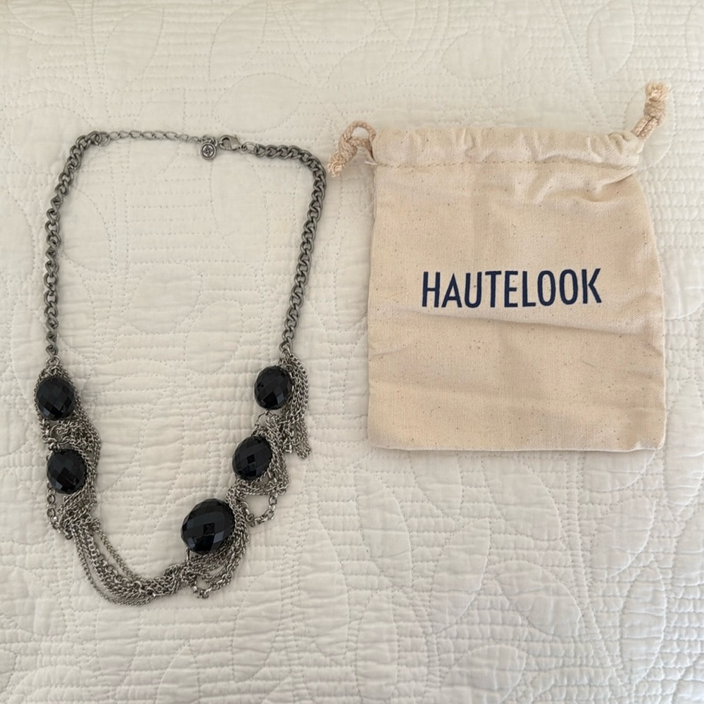 Silver and Black Necklace